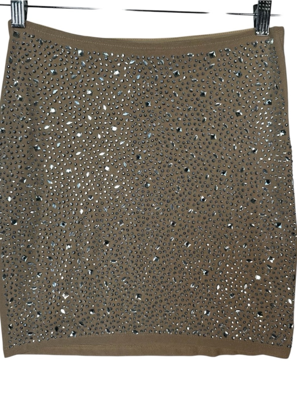 Windsor Rhinestone Mini Skirt Medium Nude Bling Crystal Embellished Party Sexy